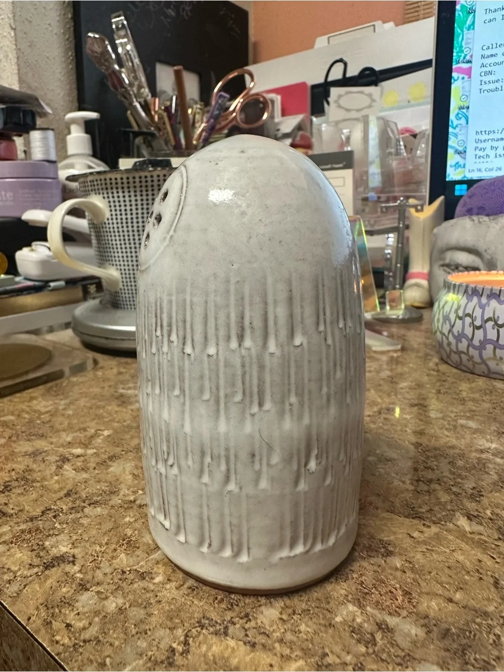 Creative Co-Op Ceramic Textured Salt Shaker